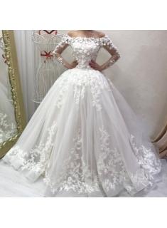 Designer Brautkleider mit Ärmel | Hochzeitskleider A linie Mit Spitze