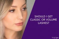One of the most typical topics, "Should I get classic or volume lashes?" Visit Wisp Lashes for details and book an appointment to spice up your look. 