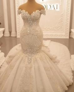 Extravagante Brautkleider Meerjungfrau | Hochzeitskleider Lang Schleppe Mit Spitze