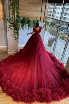 Rotes Brautkleid A Linie | Hochzeitskleider GÃ¼nstig Bestellen