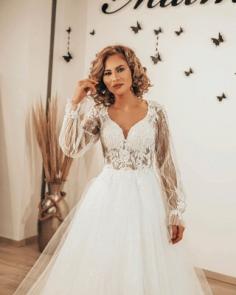 Designer Hochzeitskleider Spitze | Boho Brautkleider mit Ãrmel
