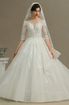 Hochzeitskleid Standesamt A Linie | Brautkleider mit Ãrmel