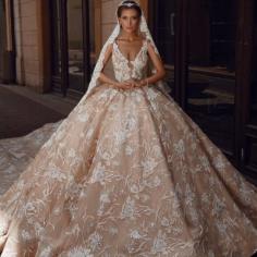 Extravagante Brautkleider Prinzessin | Spitze Hochzeitskleider Glitzer