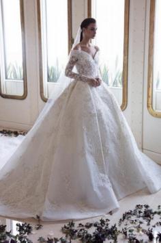 Luxus Brautkleider Mit Ãrmel | Spitze Hochzeitskleider A Linie