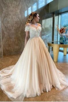 Champagne Brautkleider A Linie | Hochzeitskleider GÃ¼nstig Online