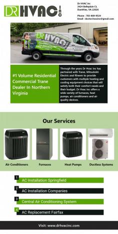 Get the best HVAC unit installation services from Dr HVAC Inc. The right installation gives you a better guarantee of great cooling for longer, and we can take care of it all. We have been providing our services and others in Northern Virginia at really affordable prices. For more details please visit: https://photos.app.goo.gl/HsiJgFvhSYNLagpSA