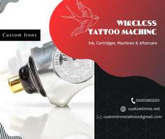 Step into the future of tattooing with Custom Irons' wireless tattoo machine. Available in Australia, our machines offer artists freedom of movement, exceptional battery life, and uncompromised power. Experience the new era of tattooing with our cutting-edge wireless machines and elevate your art to new heights.