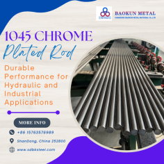 The 1045 Chrome Plated Rod is widely used in hydraulic cylinders and industrial machinery due to its excellent strength, wear resistance, and smooth surface finish. Manufactured through induction hardening and chrome plating, it offers enhanced durability and corrosion protection for demanding applications.